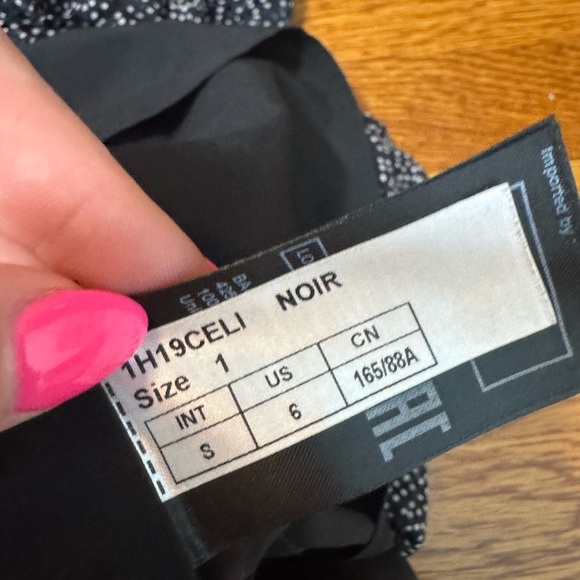 Ba&sh Celia Black Velvet Dot Ruffle Mini Dress Size 6 Silk Blend - Picture 13 of 15